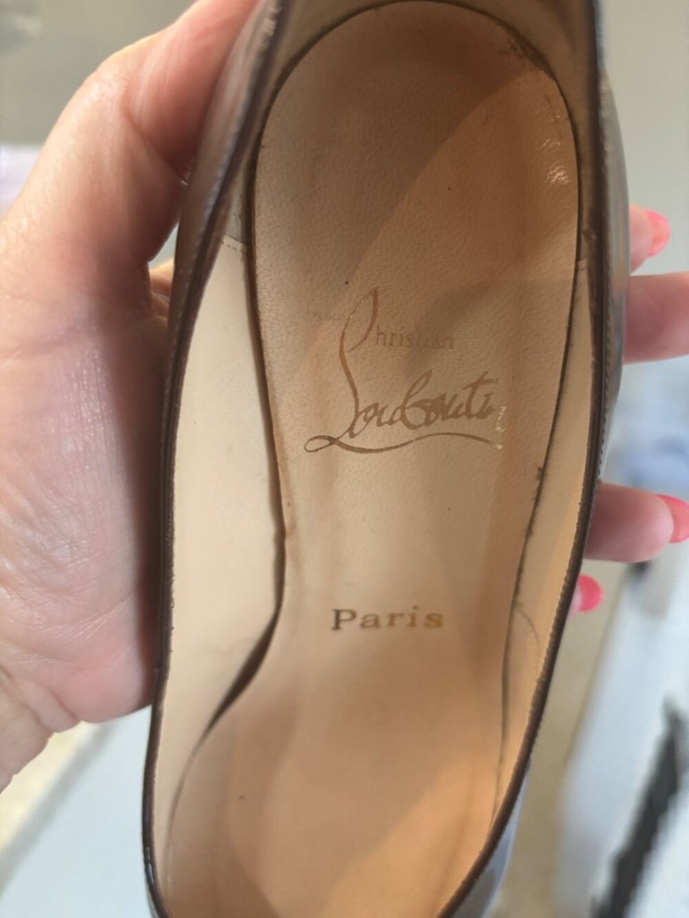 Christian Louboutin 36 Brown Patent Leather Red Sole Pumps High Heels Classic - Picture 9 of 12